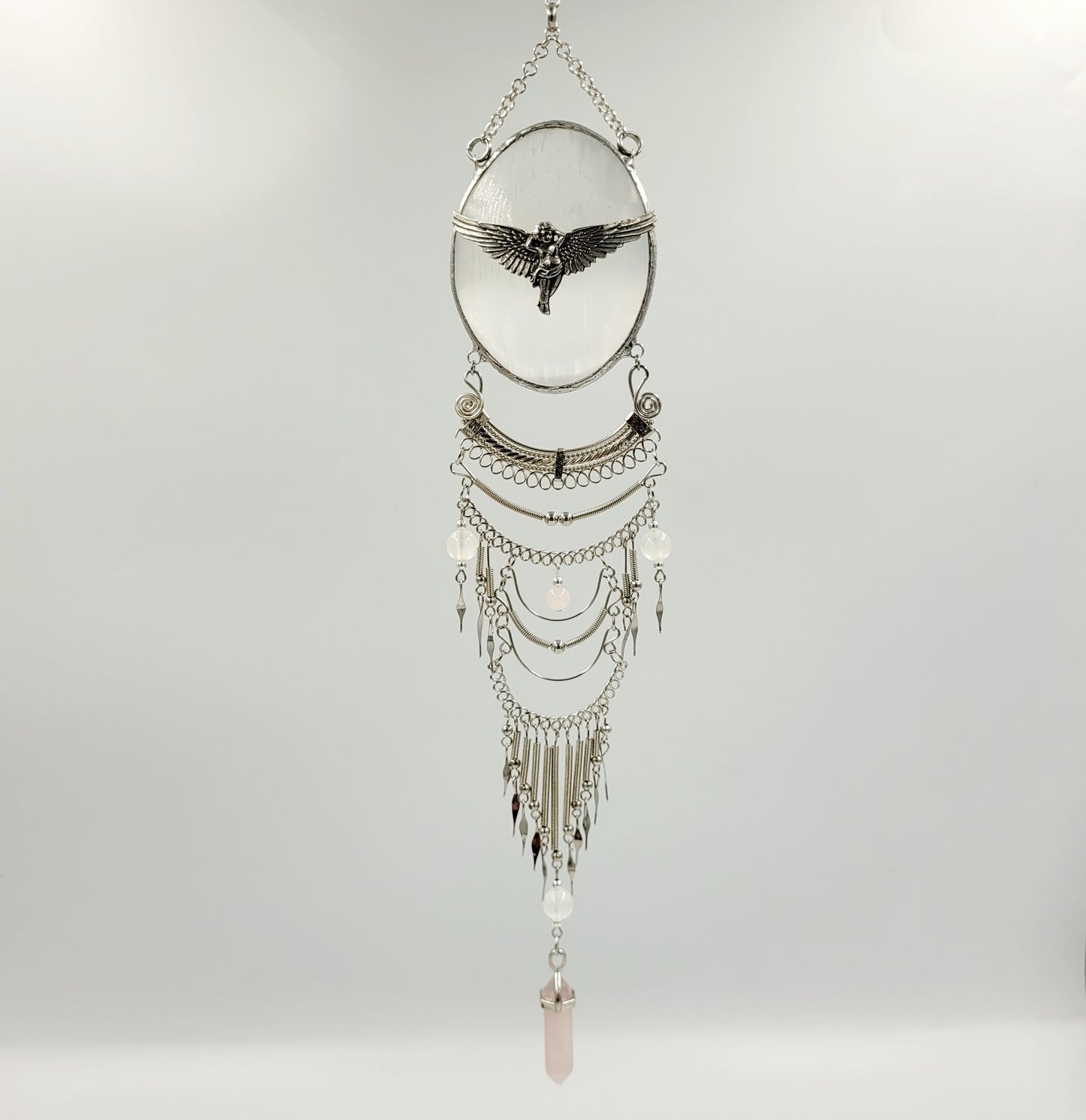 Selenite Hanging Oval / Angel