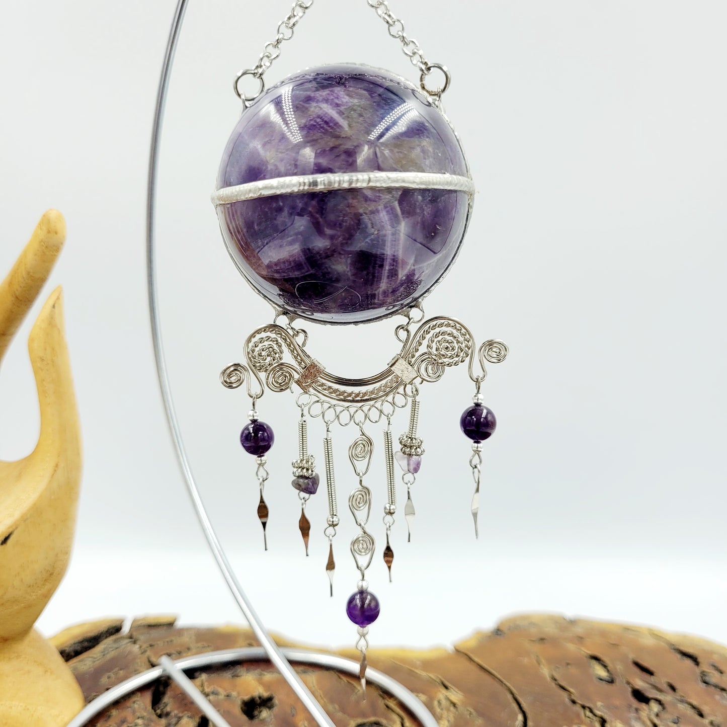 Amethyst Hanging Sphere with stand