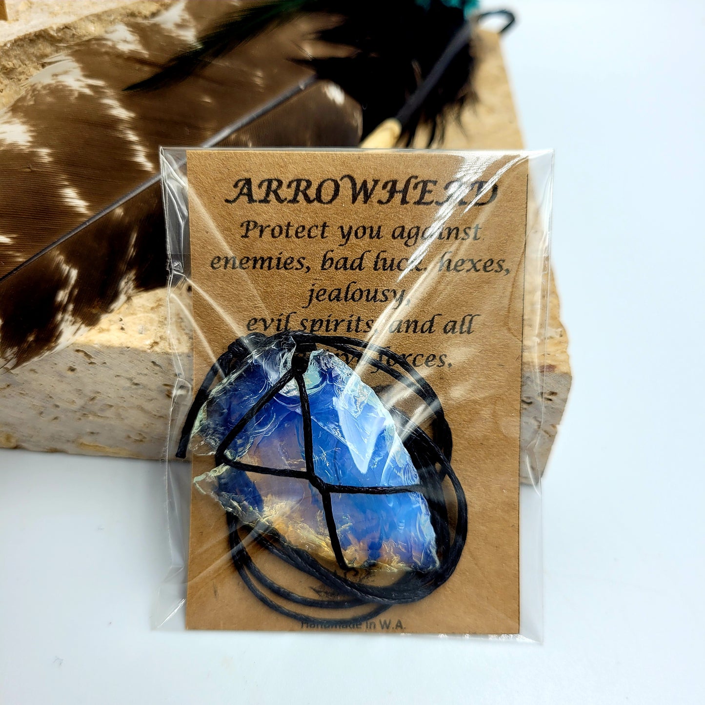 Necklace Arrowhead String / Opalite