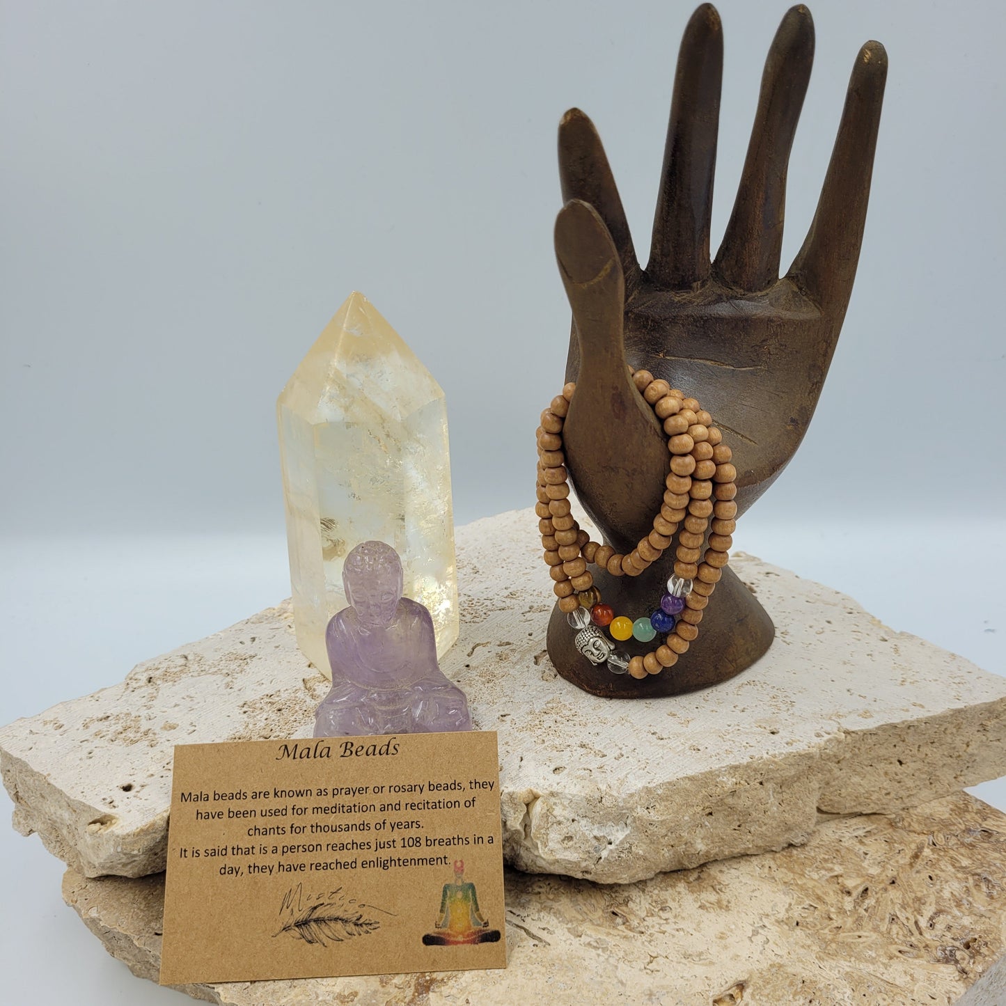 108 Pray Mala Beads - Chakra Balance Bracelet/Necklace