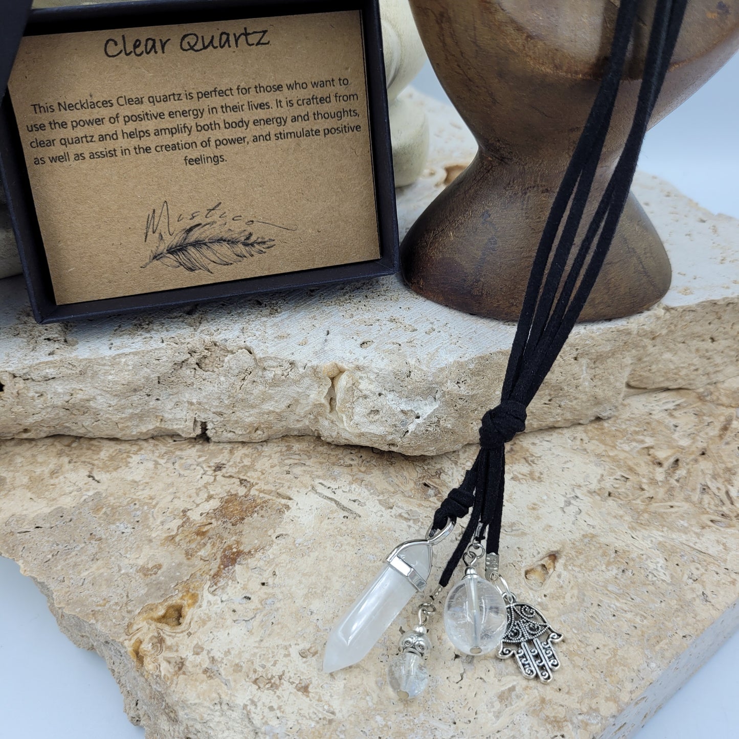 Clear Quartz Crystal Point Necklace