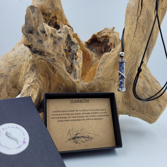 Sodalite Crystal Filled Tube Necklace - Wholesale