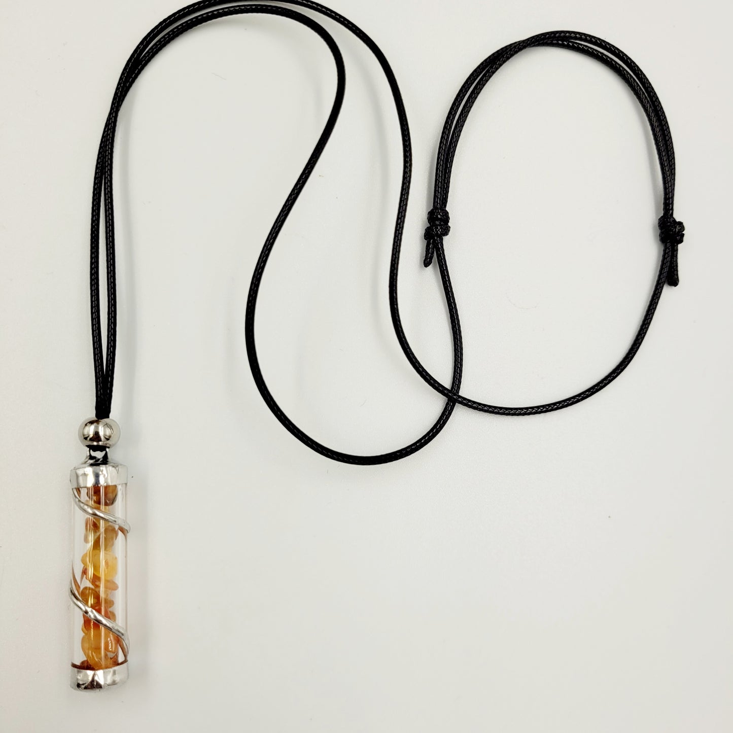 Carnelian Crystal Filled Tube Necklace