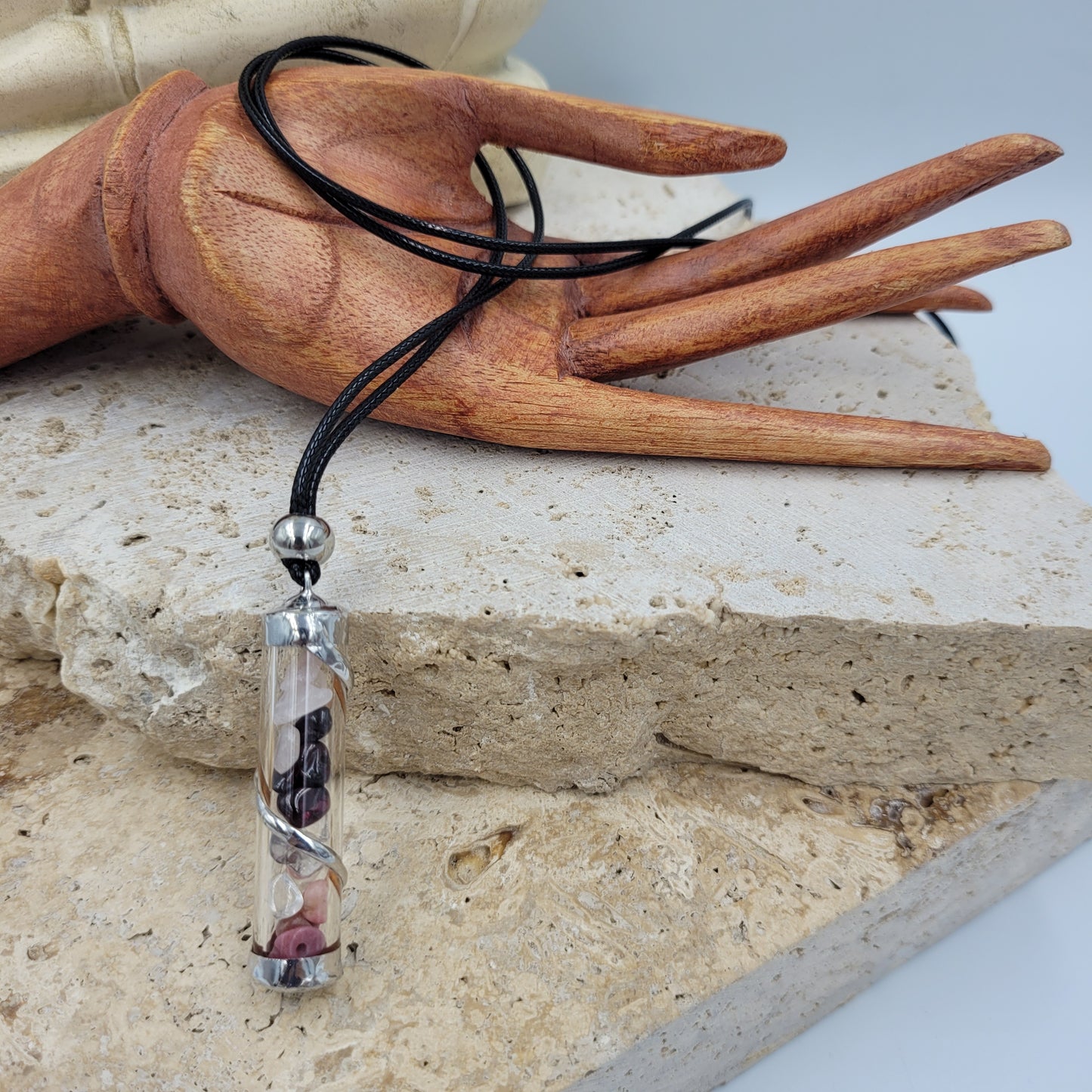 Passion Crystal Filled Tube Necklace