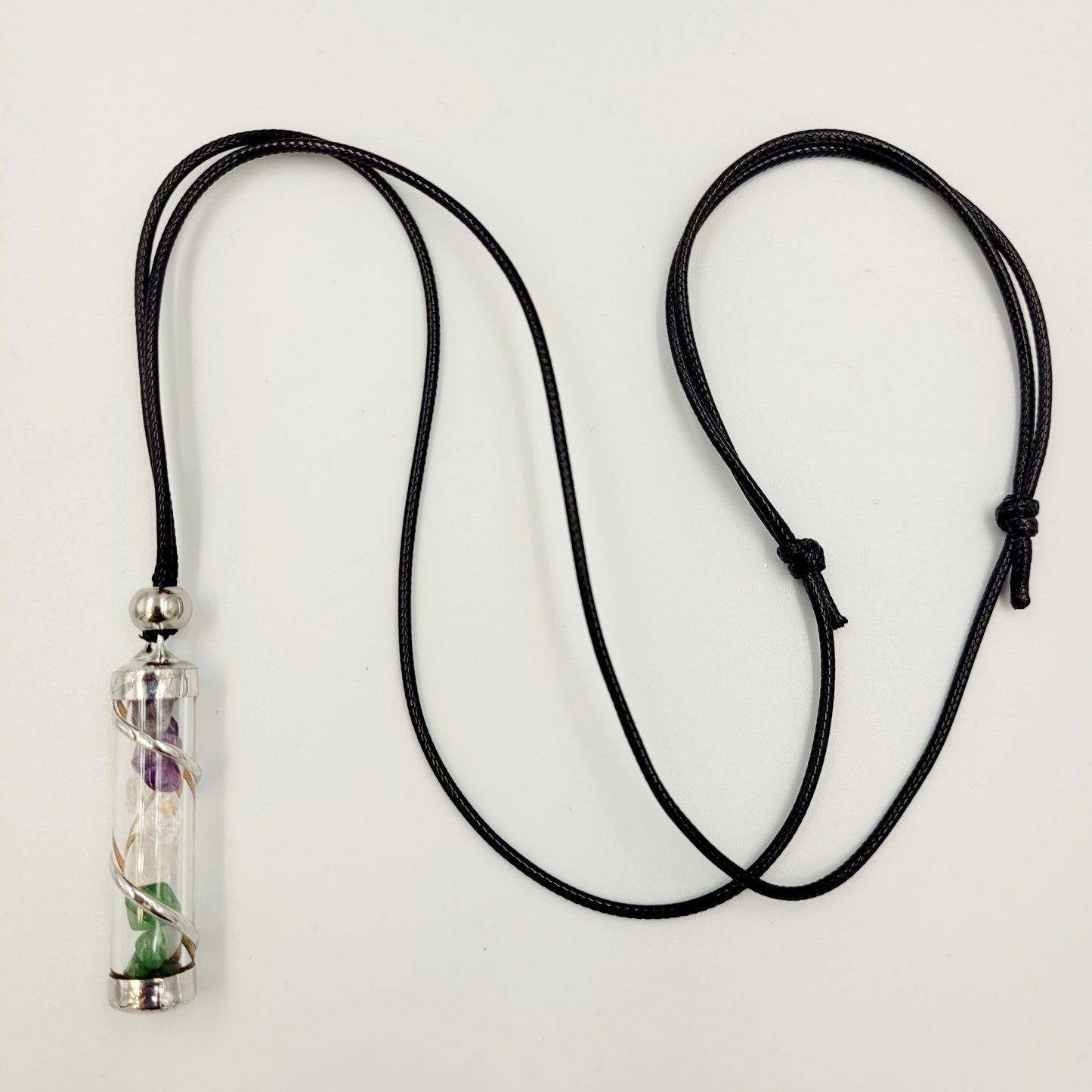 Healer Crystal Filled Tube Necklace