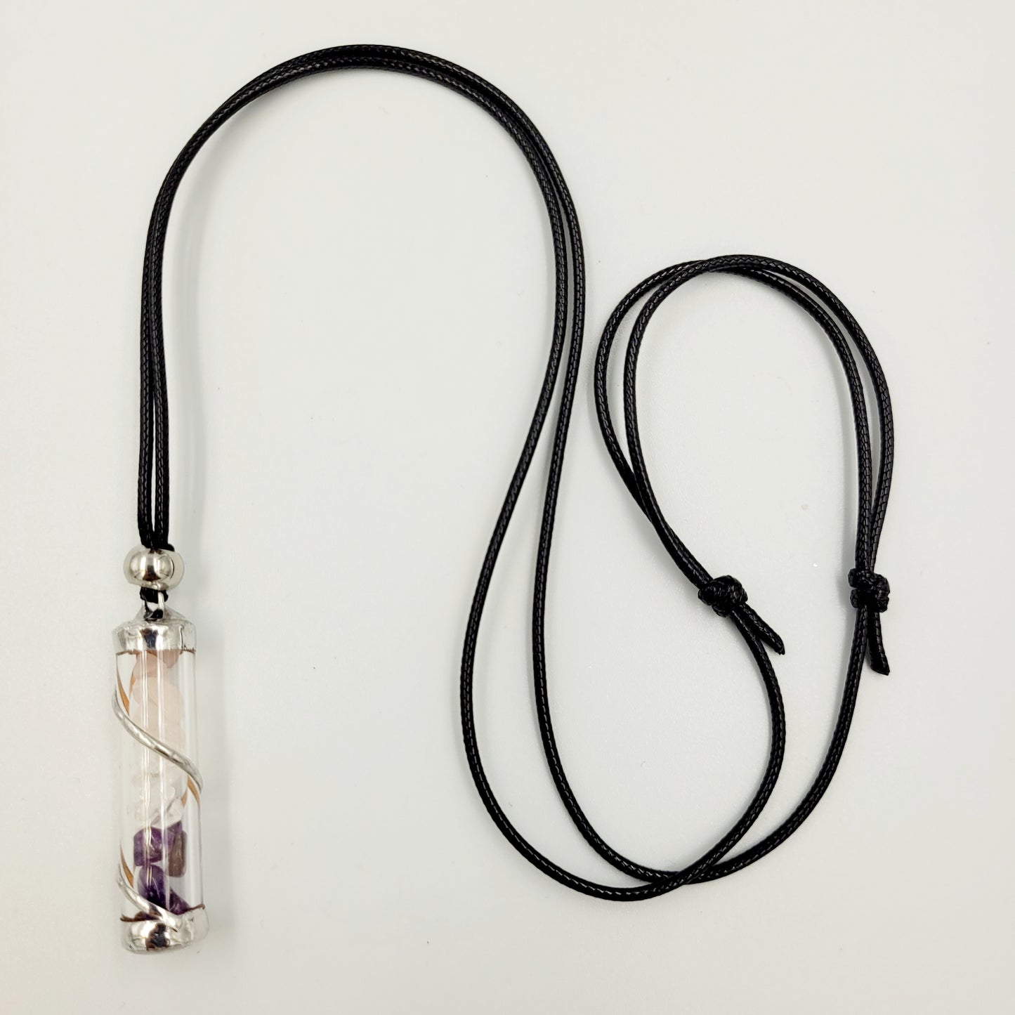 Love Crystal Filled Tube Necklace