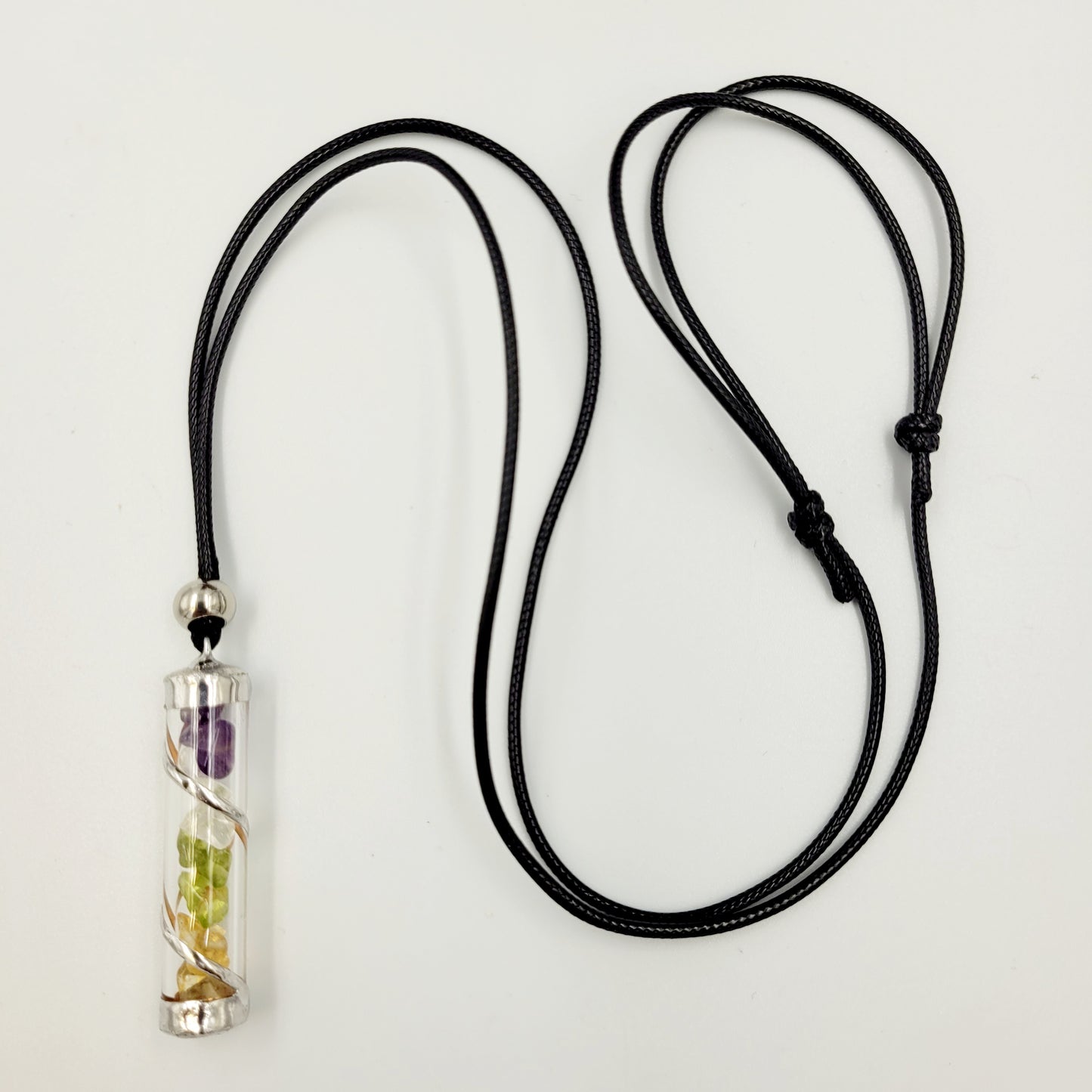 Prosperity Crystal Filled Tube Necklace