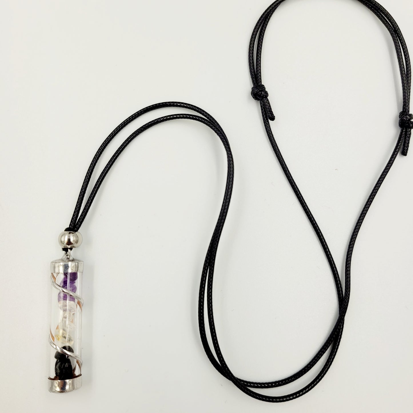 Protection Crystal Filled Tube Necklace