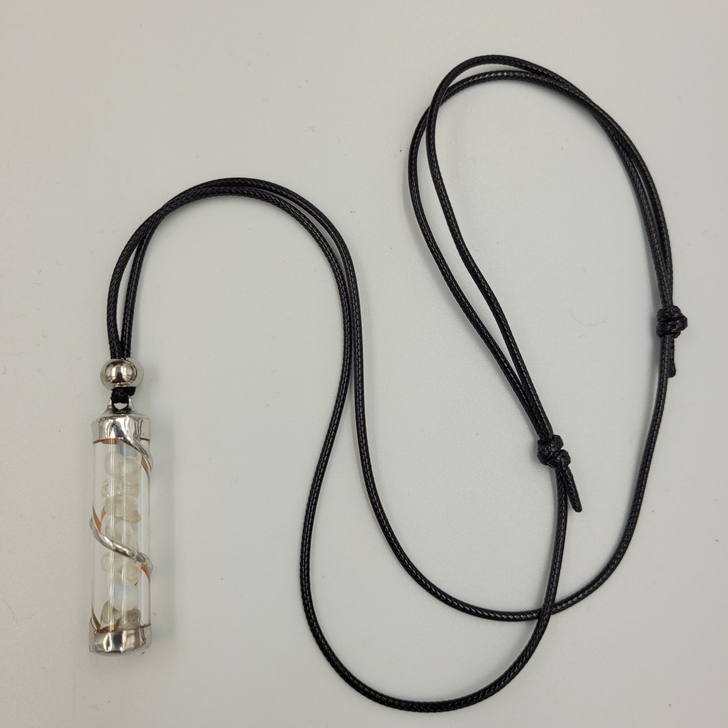 Opalite Crystal Filled Tube Necklace