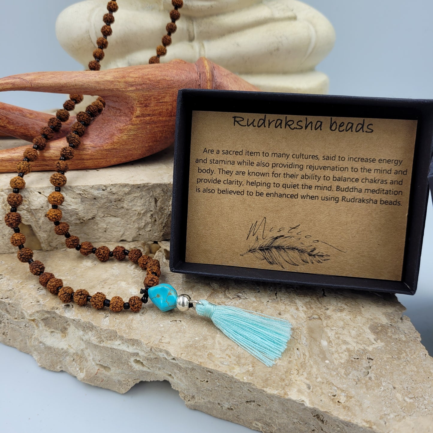 Rudraksha Beads /Turquoise Necklace