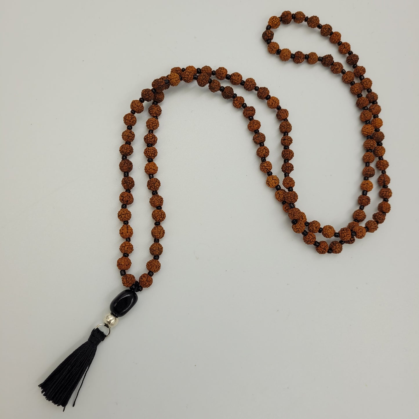 Rudraksha Beads/ Obsidian Necklace