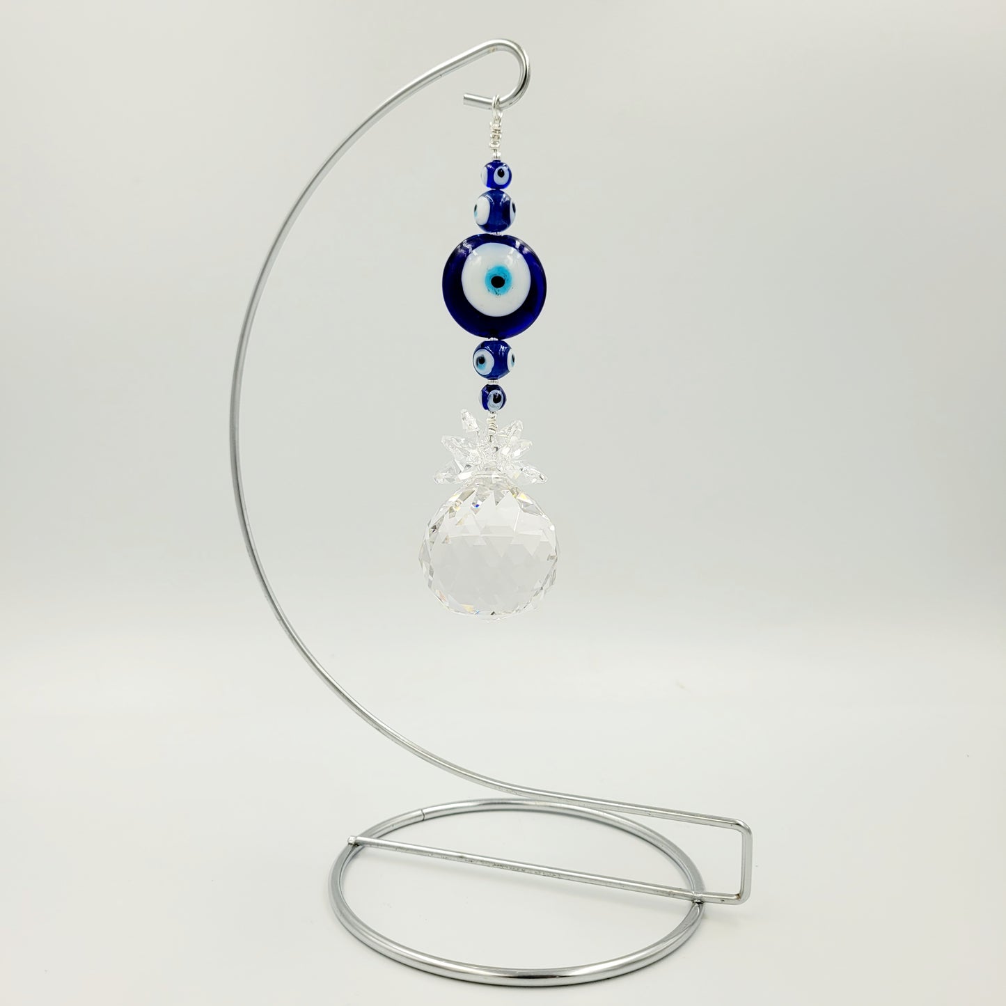 Evil Eye Crystal Suncatcher 40mm ,with Stand