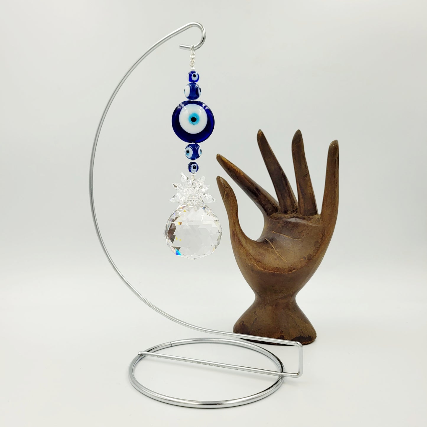 Evil Eye Crystal Suncatcher 40mm ,with Stand