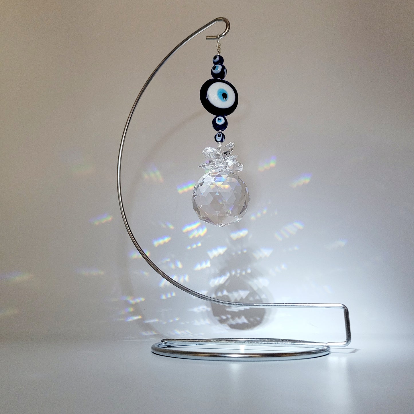 Evil Eye Crystal Suncatcher 40mm ,with Stand