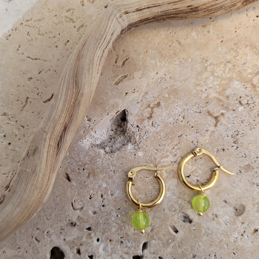 Peridot Stone 18K Gold Plated Earring