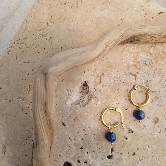 Lapiz Lazuli Stone 18K Gold Plated Earring