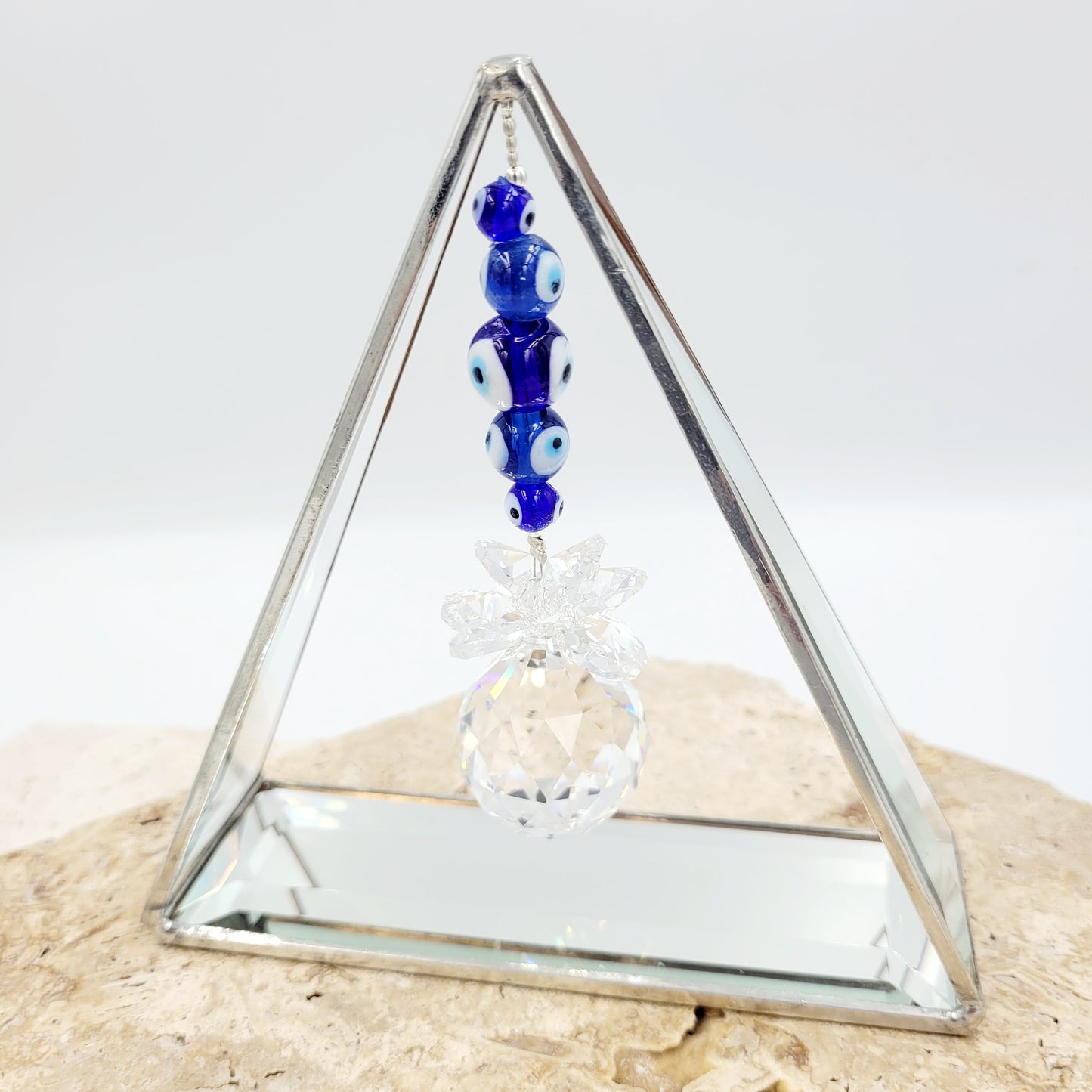 Triangle Bevel Glass Evil Eye Crystal