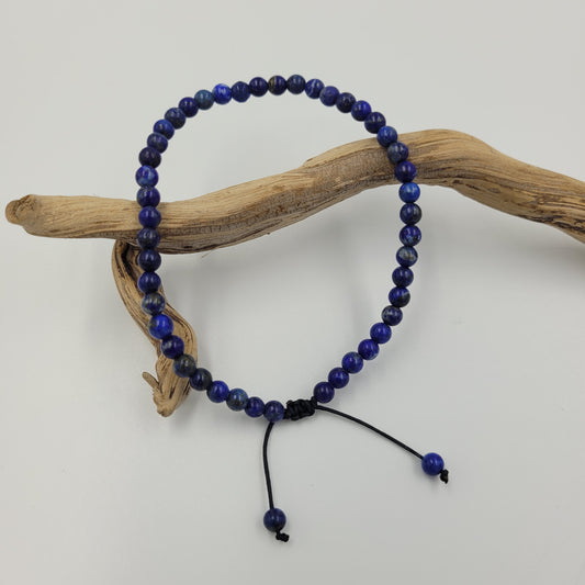 Men's Bracelet  4 mm Lapis Lazuli stone