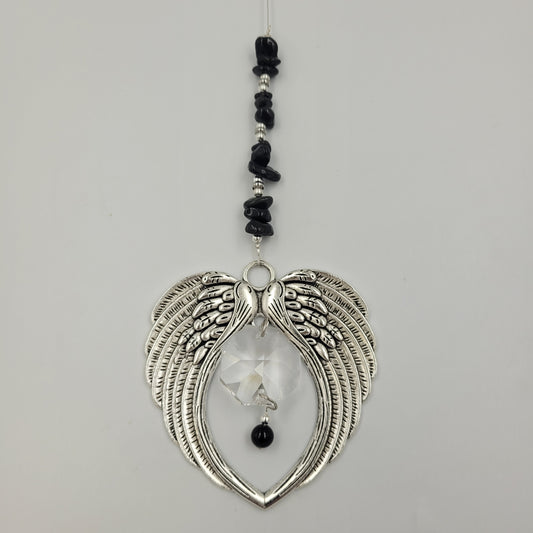 Angel Wing Octagonal Crystal Charm Suncatcher