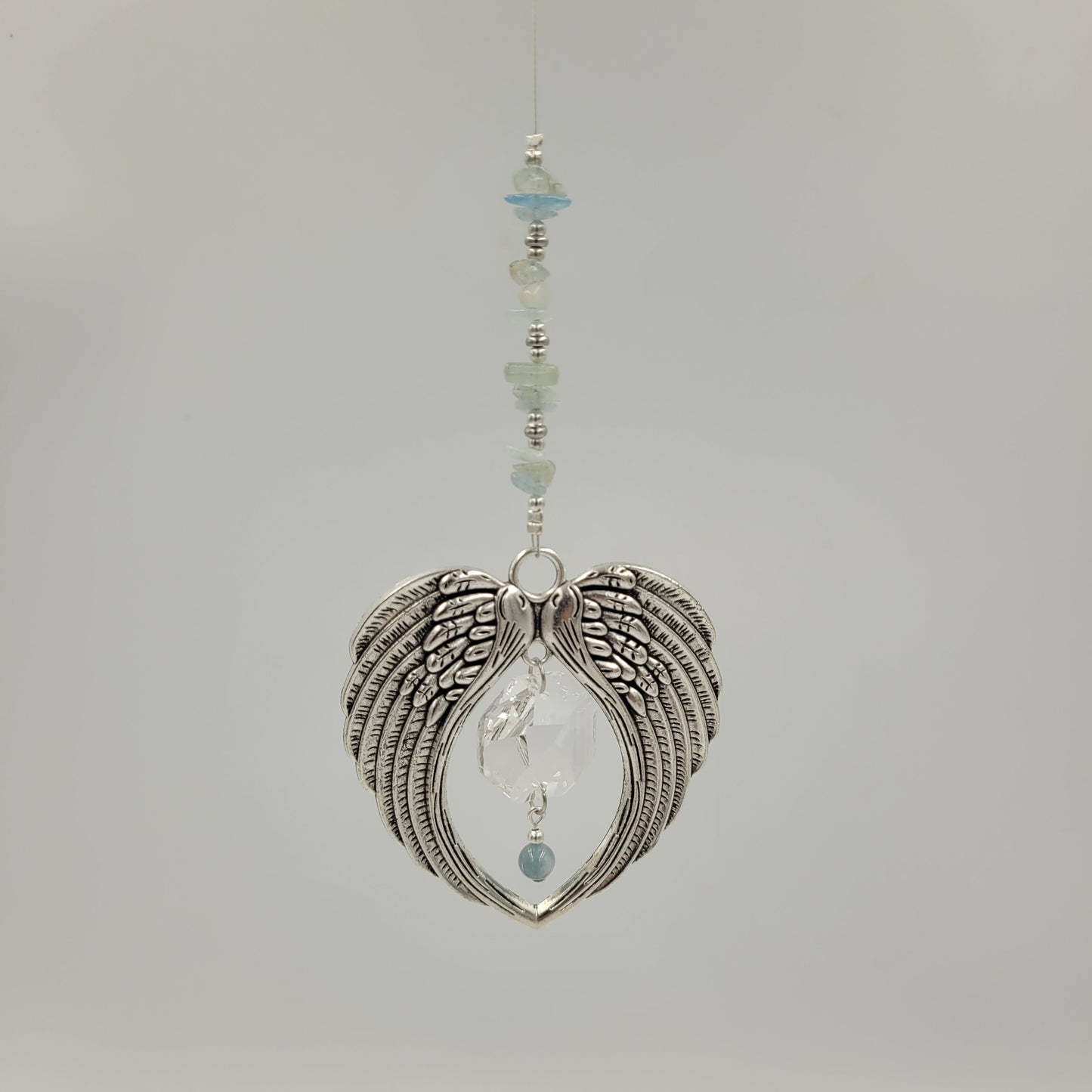 Angel Wing Octagonal Crystal Charm Suncatcher