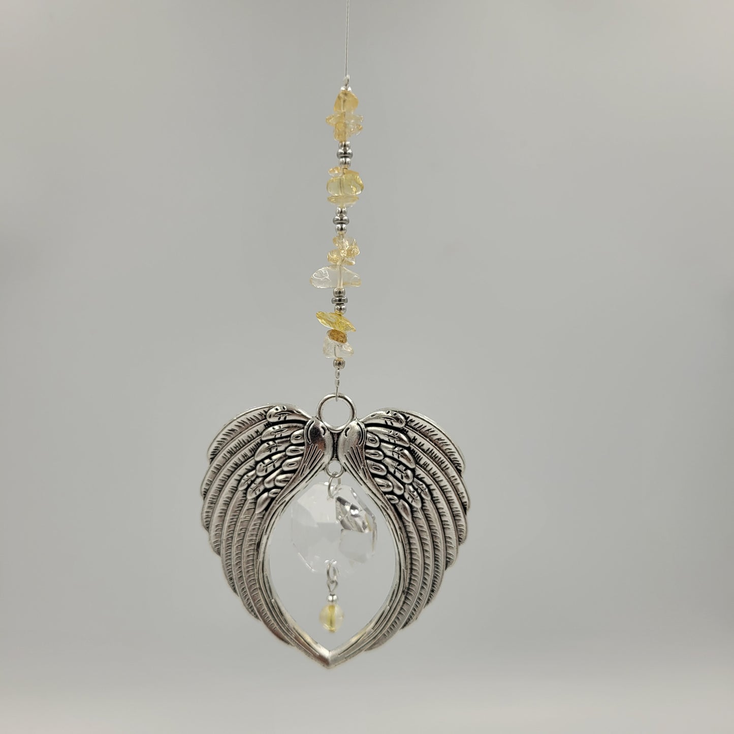 Angel Wing Octagonal Crystal Charm Suncatcher