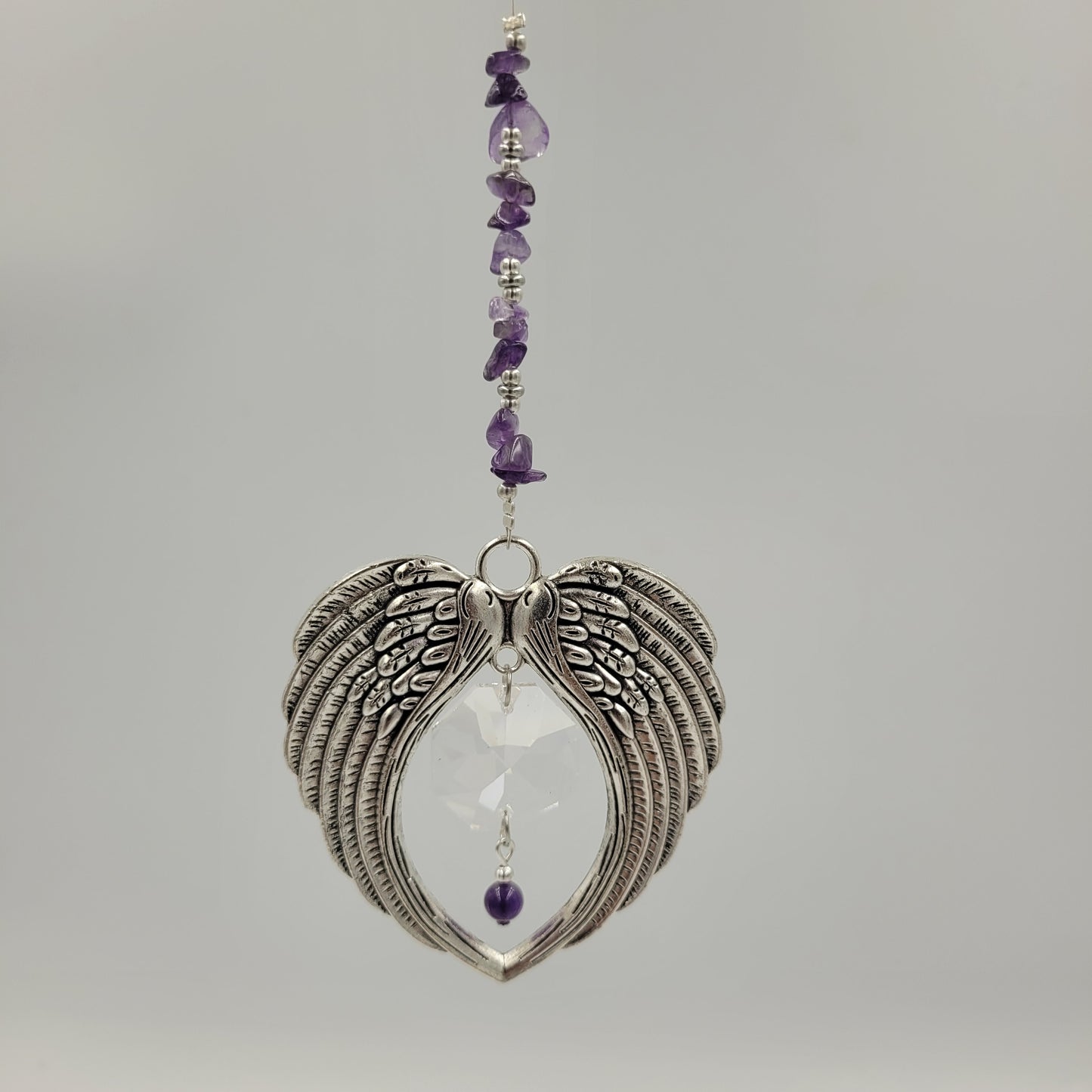 Angel Wing Octagonal Crystal Charm Suncatcher