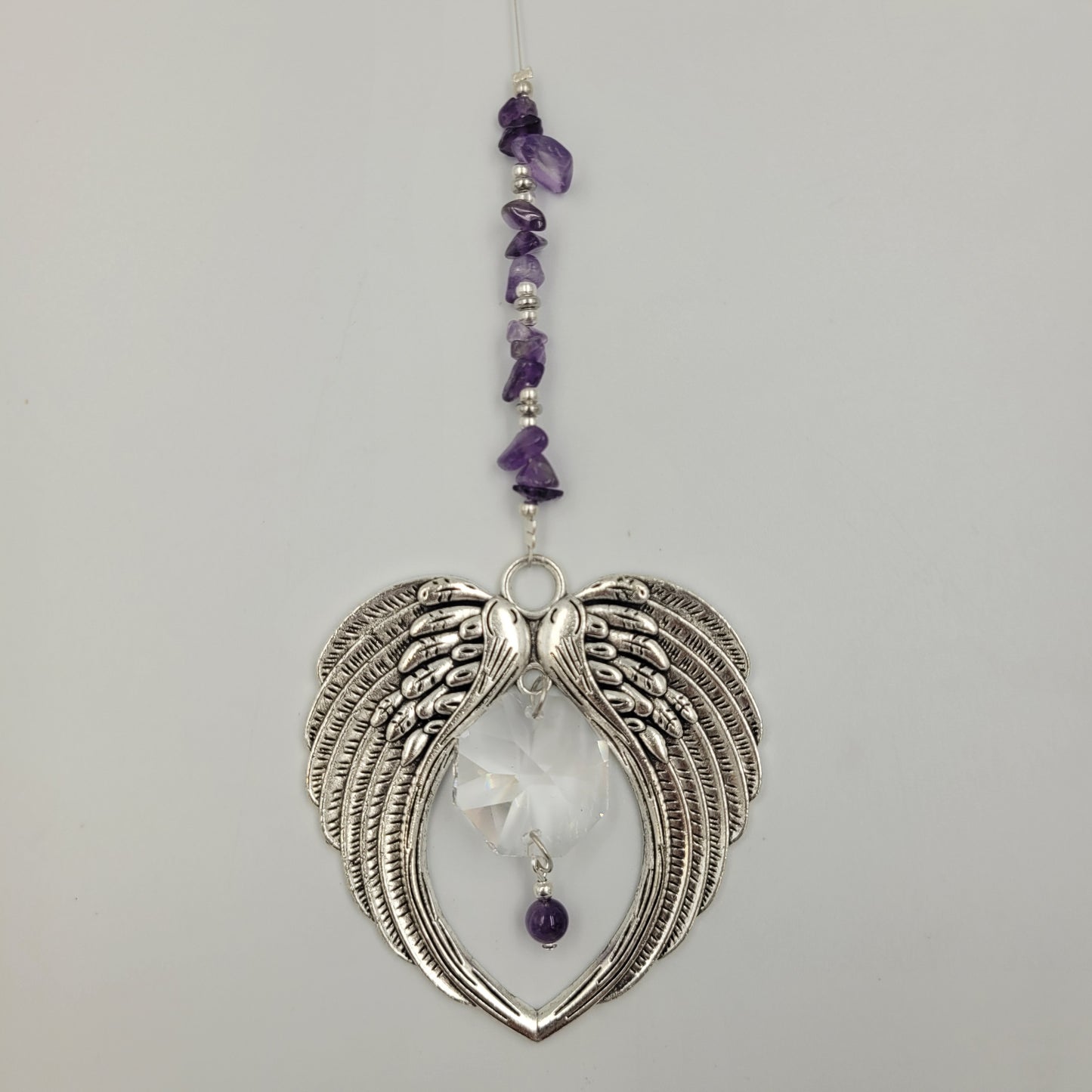 Angel Wing Octagonal Crystal Charm Suncatcher