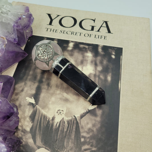 Exclusive Wand - Pentagram ( Rose Quartz/ Flourite)