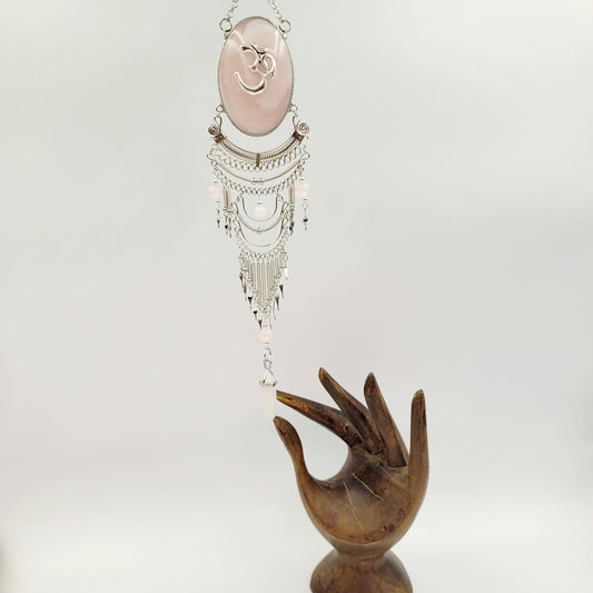 Rose Quartz Hanging Oval / Om