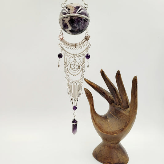Amethyst Hanging Spheres /Om