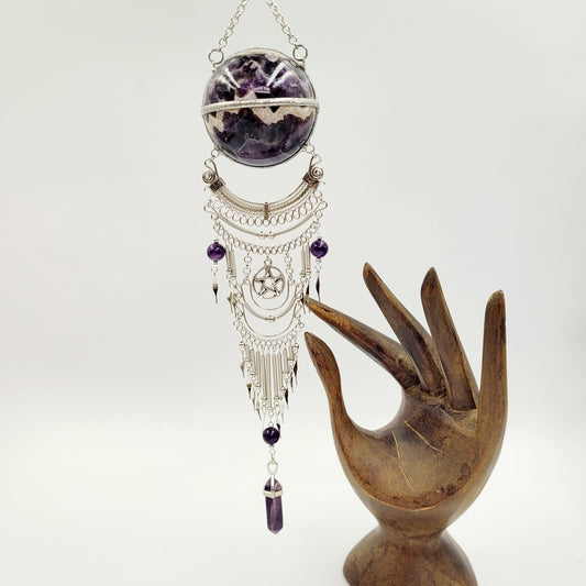 Amethyst Hanging Sphere / Pentagram
