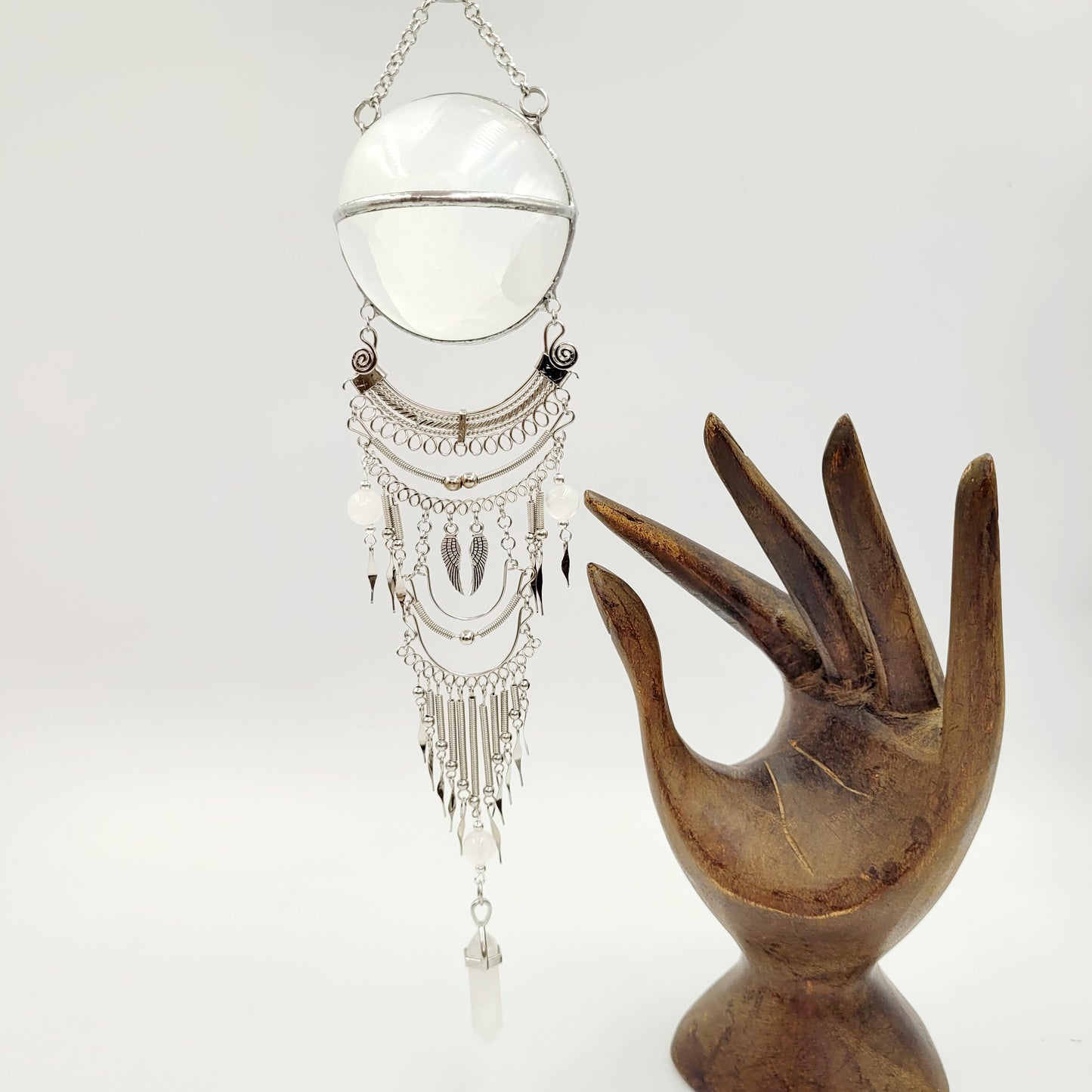 Selenite Hanging Sphere / Angel