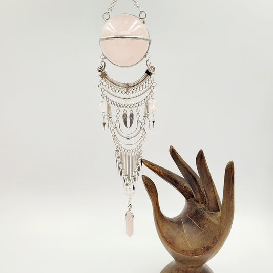 Rose Quartz Hanging Sphere /Angel