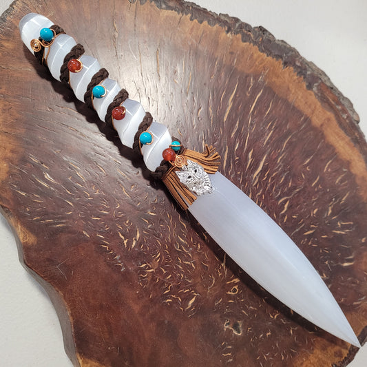 Selenite Sword Large/ Wolf