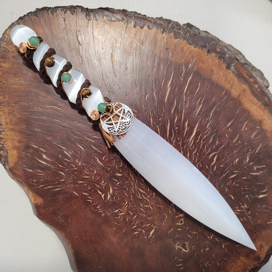 Selenite Sword Large/ Pentagram