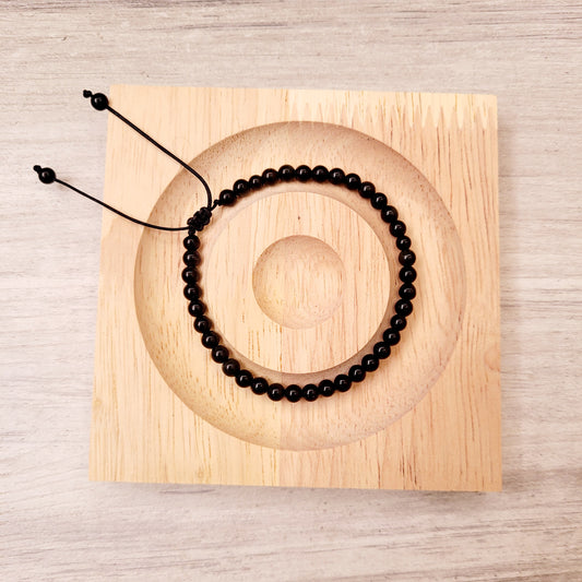 Bracelets 4mm Stones/ Obsidian