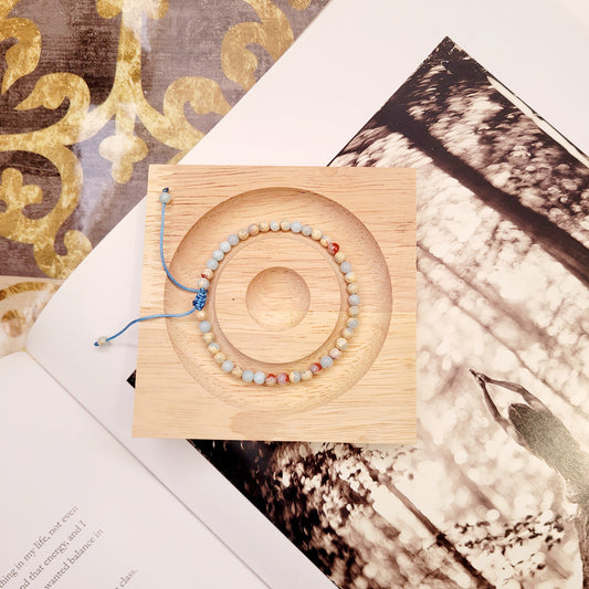 Bracelets 4mm Stones/Blue Snake Skin Jasper