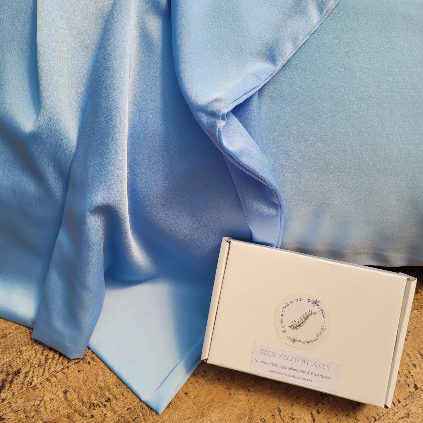 Silk Pillowcases Clear Blue