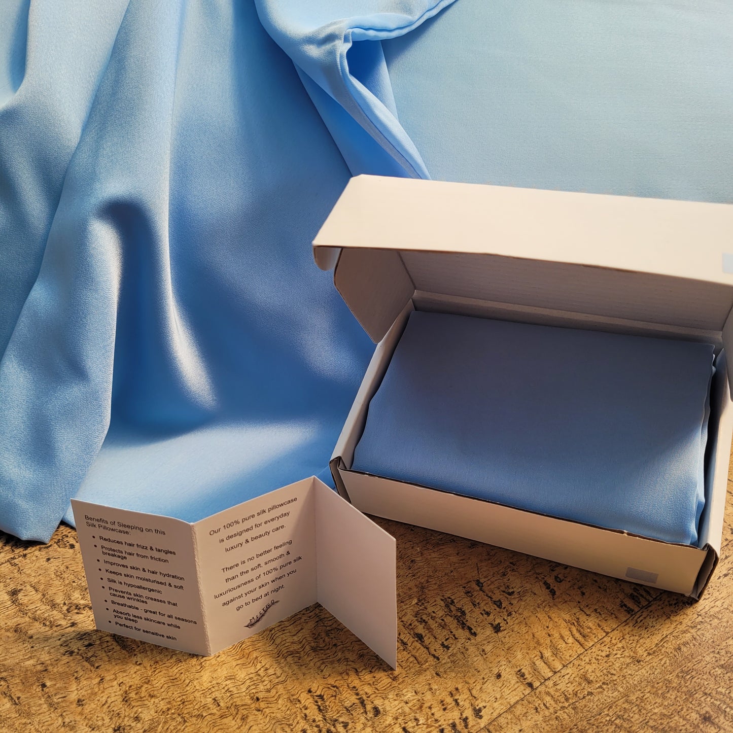 Silk Pillowcases Clear Blue