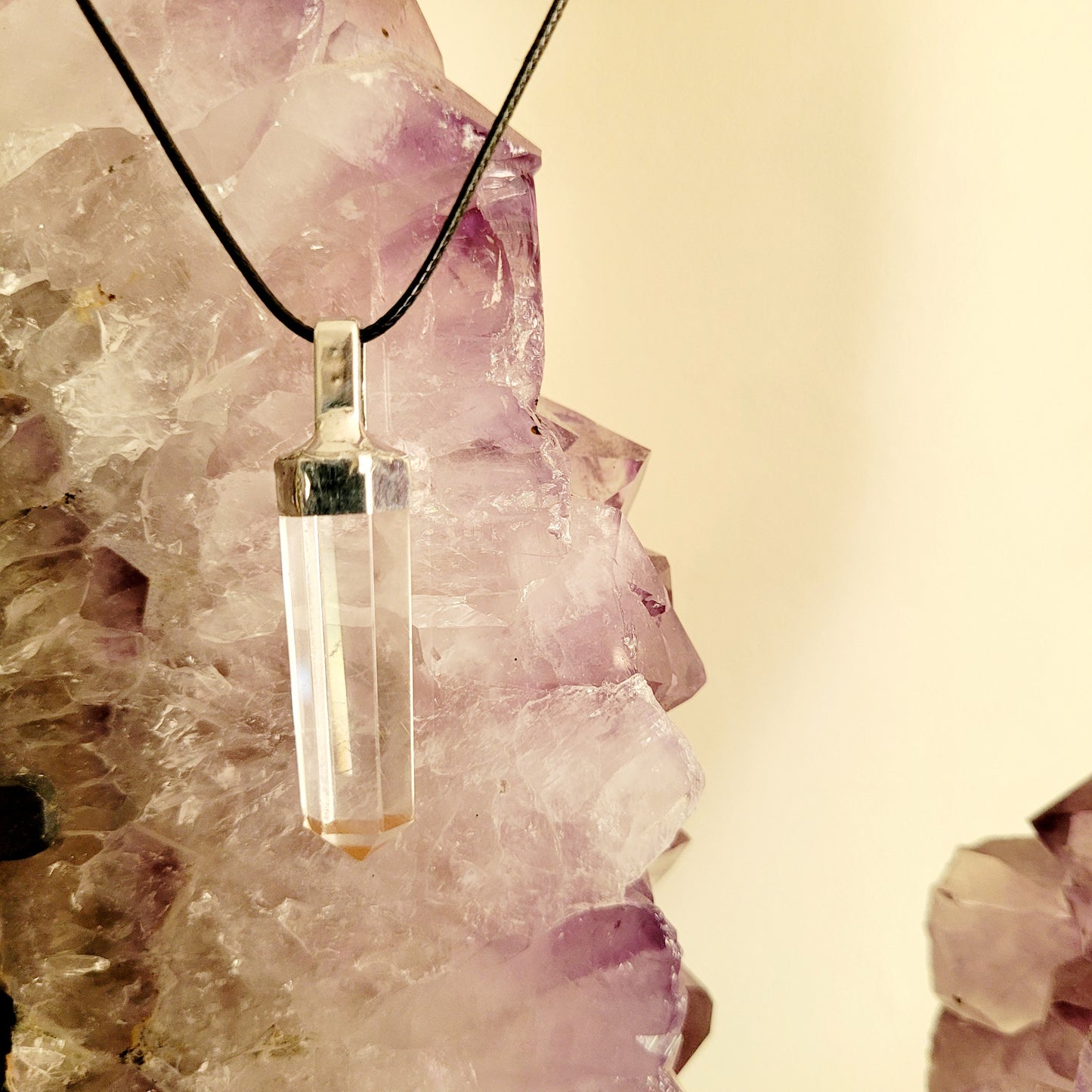 Clear Quartz Crystal Point Necklace