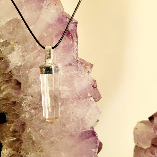 Clear Quartz Crystal Point Necklace