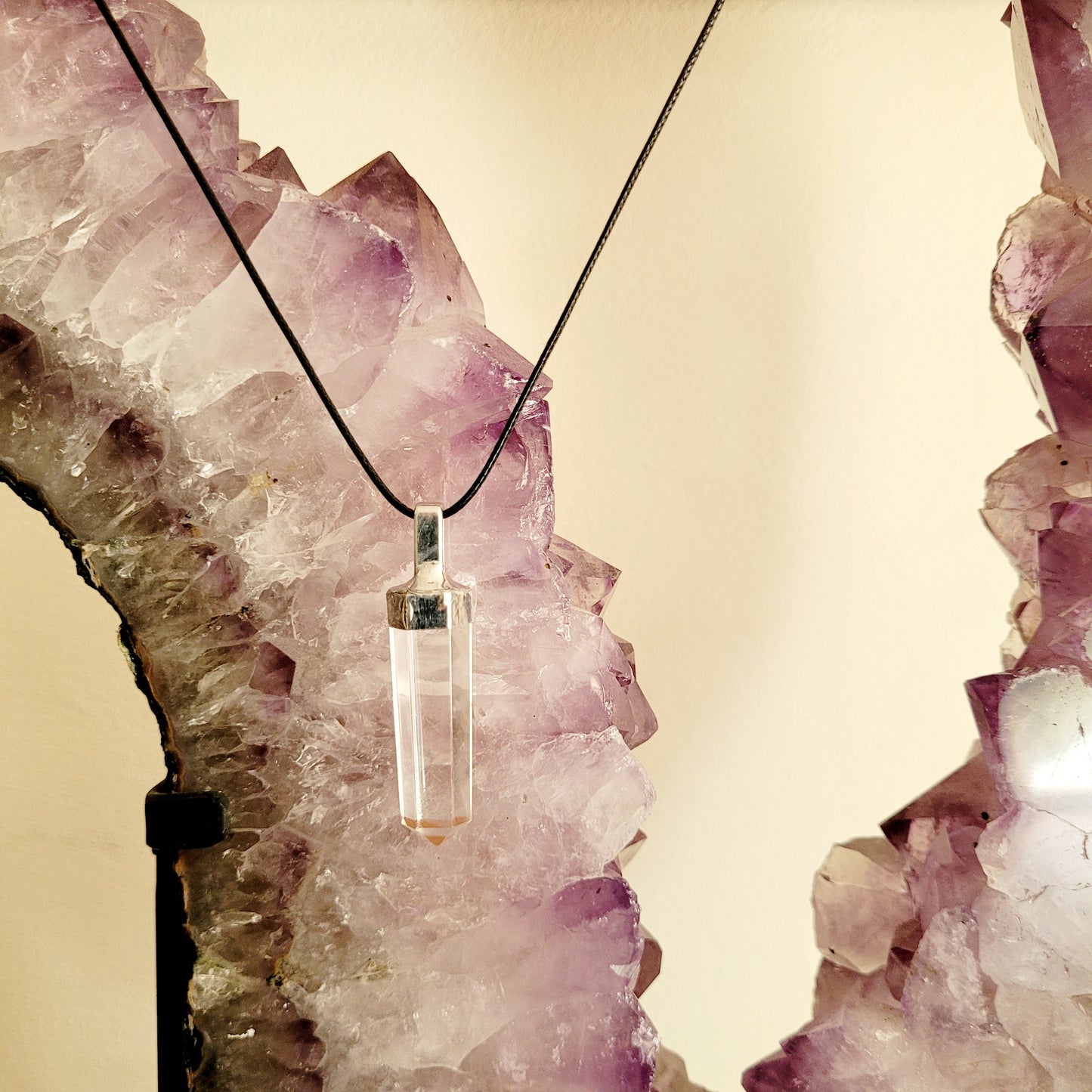 Clear Quartz Crystal Point Necklace
