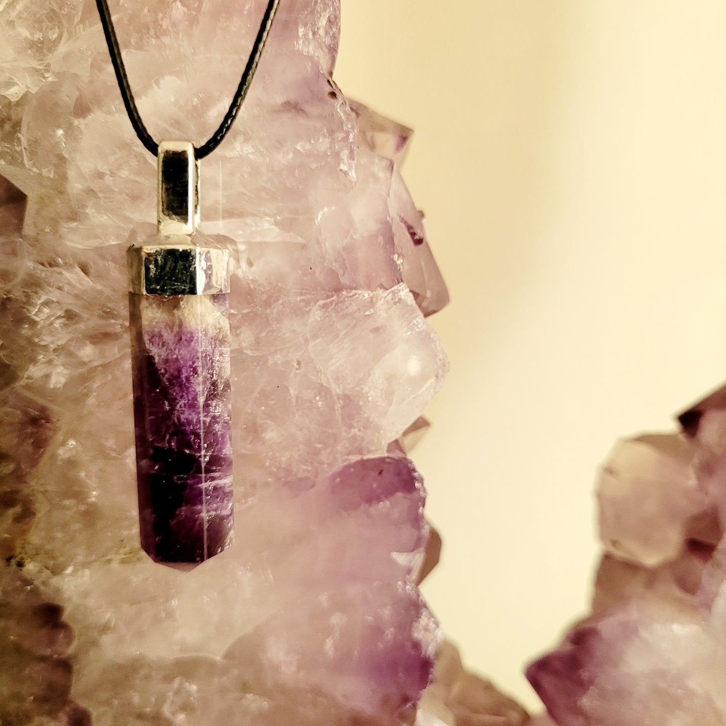 Amethyst Crystal Point  Necklace