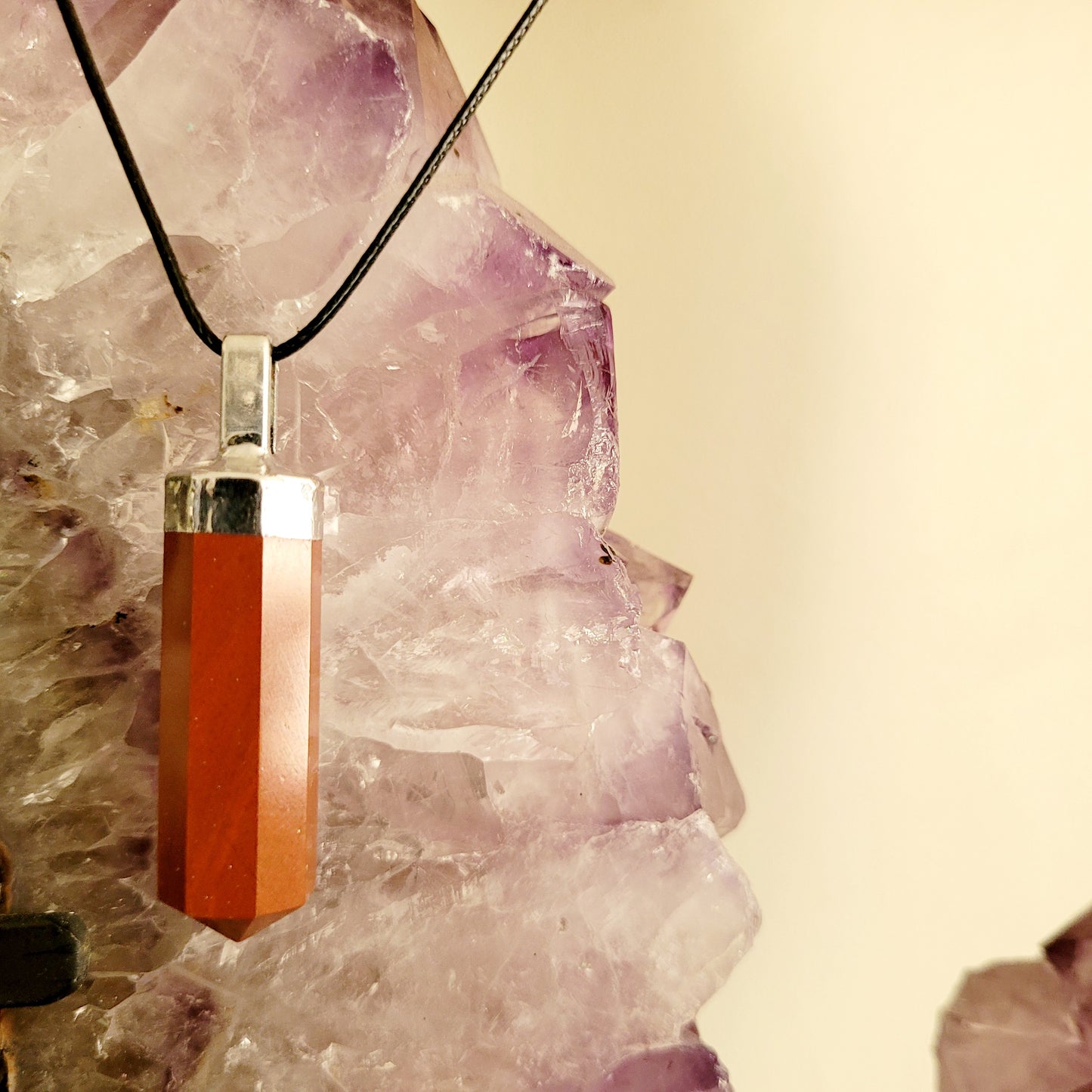 Red Jasper Crystal Point  Necklace