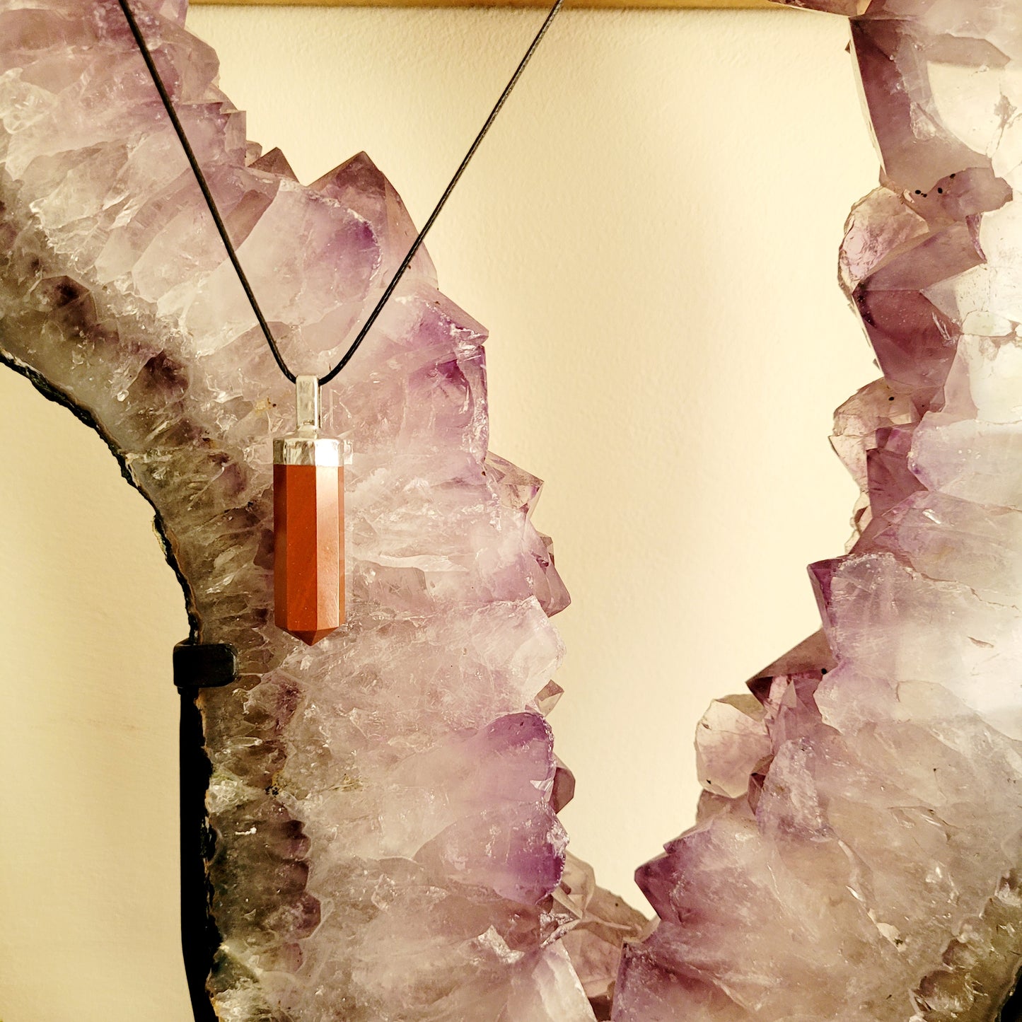 Red Jasper Crystal Point  Necklace