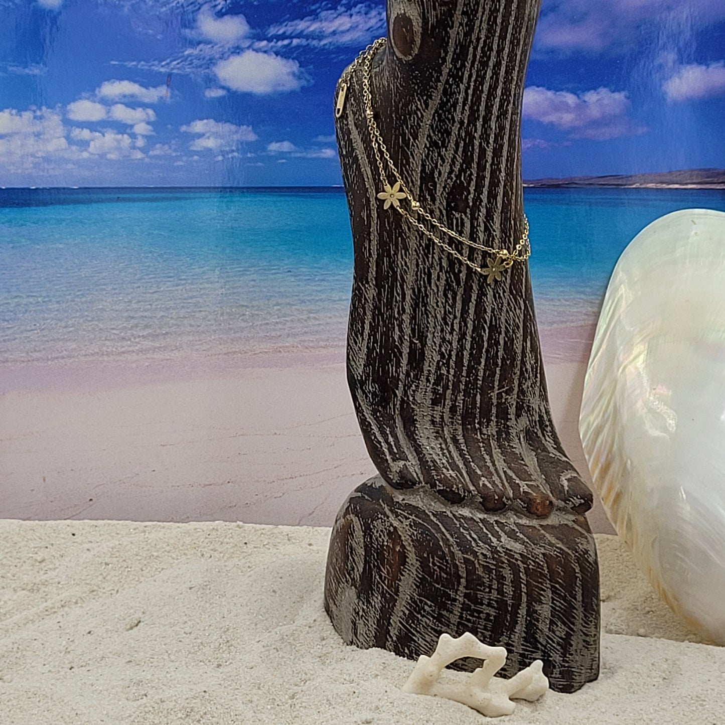 Gold plated Anklets -Flower