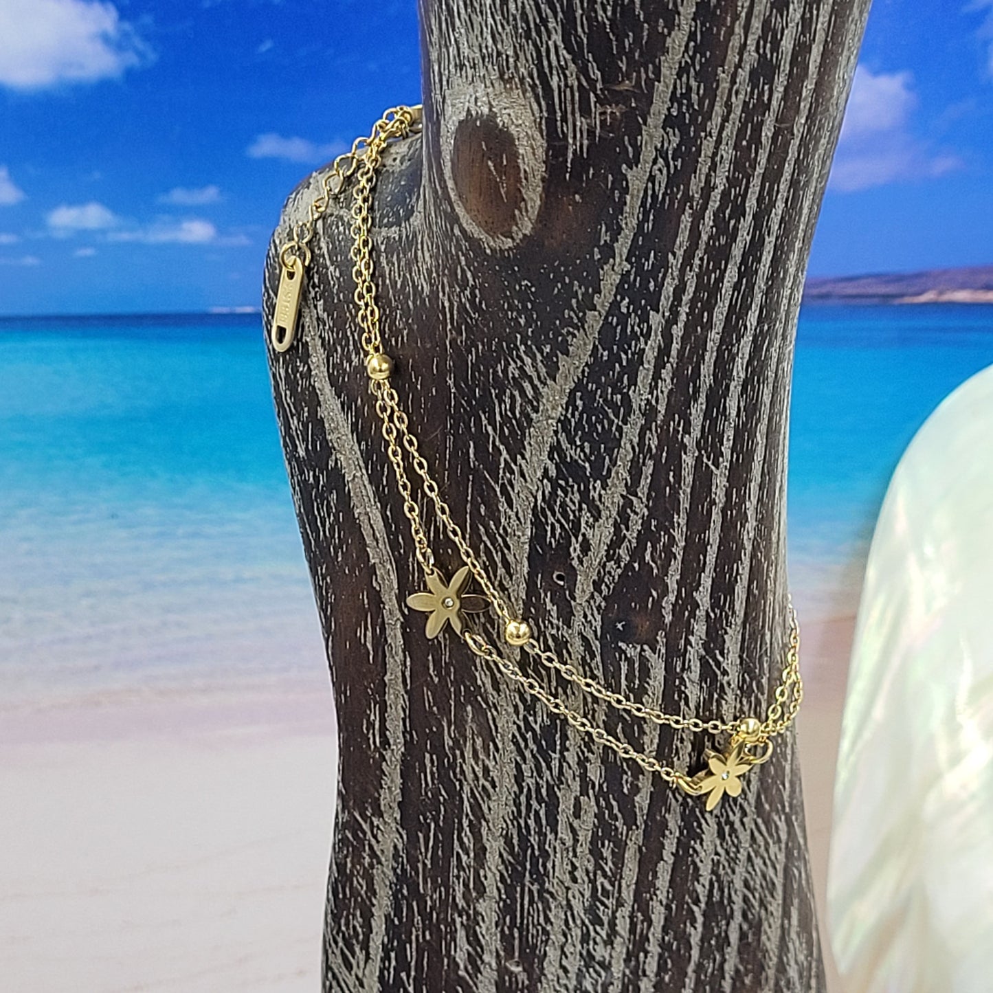 Gold plated Anklets -Flower