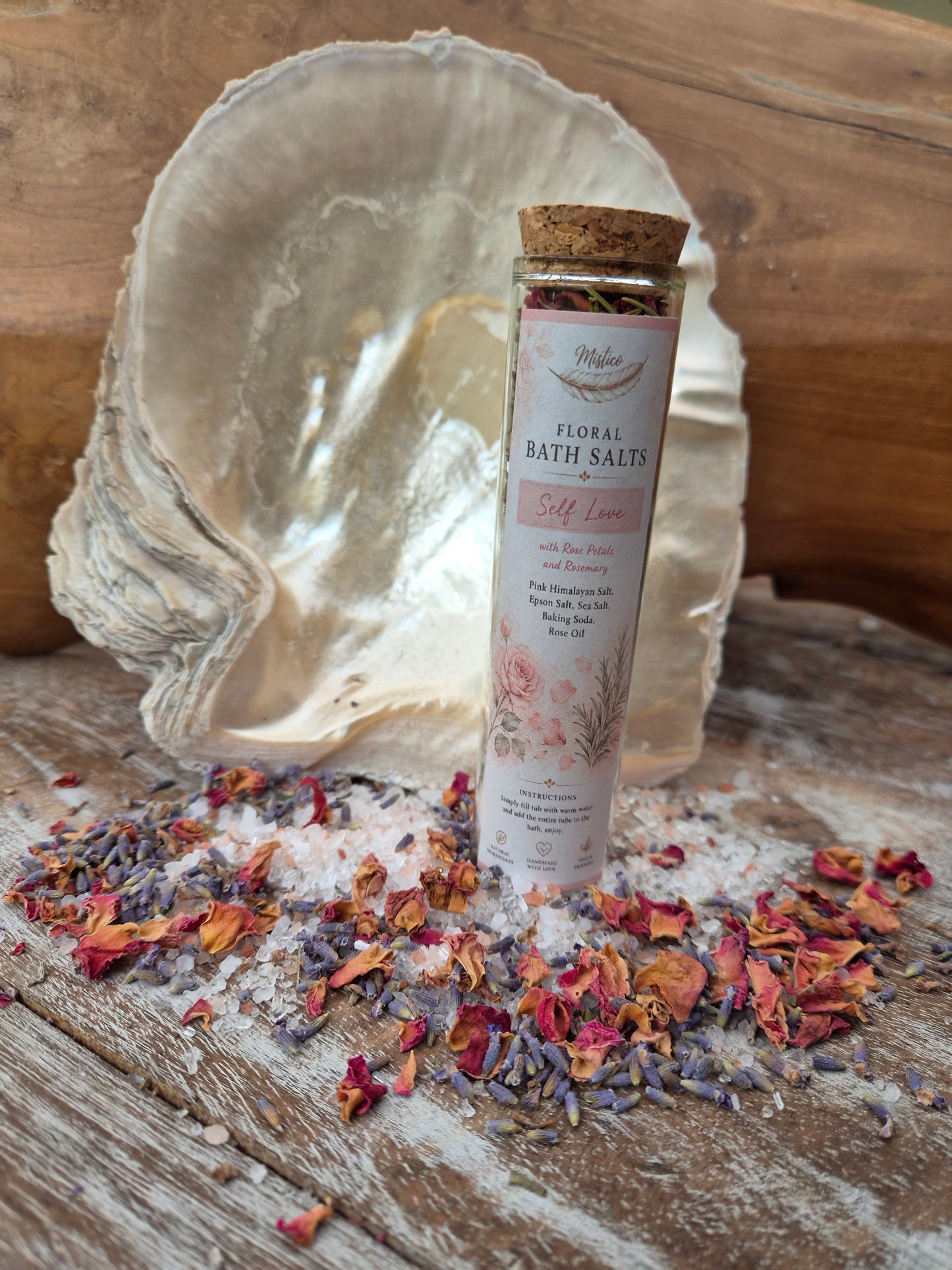 Set of 4 Floral Bath Salts Tube