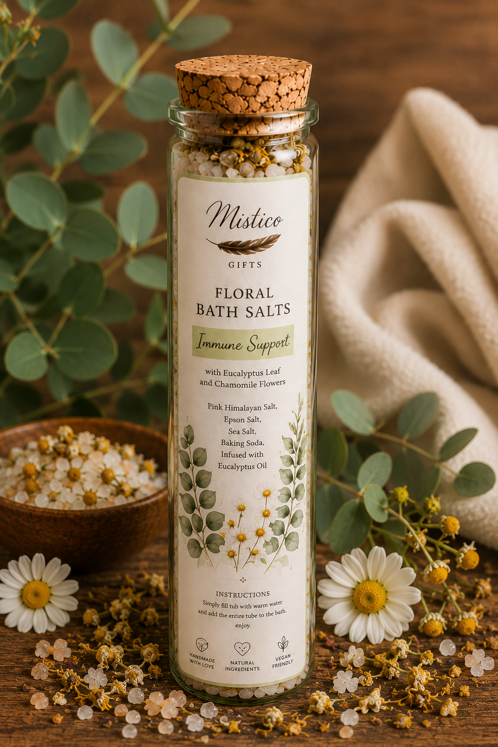 Floral Bath Salts Tube / Immune Suport