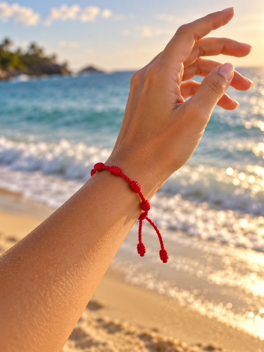 Red 7 Knot Protection Bracelet